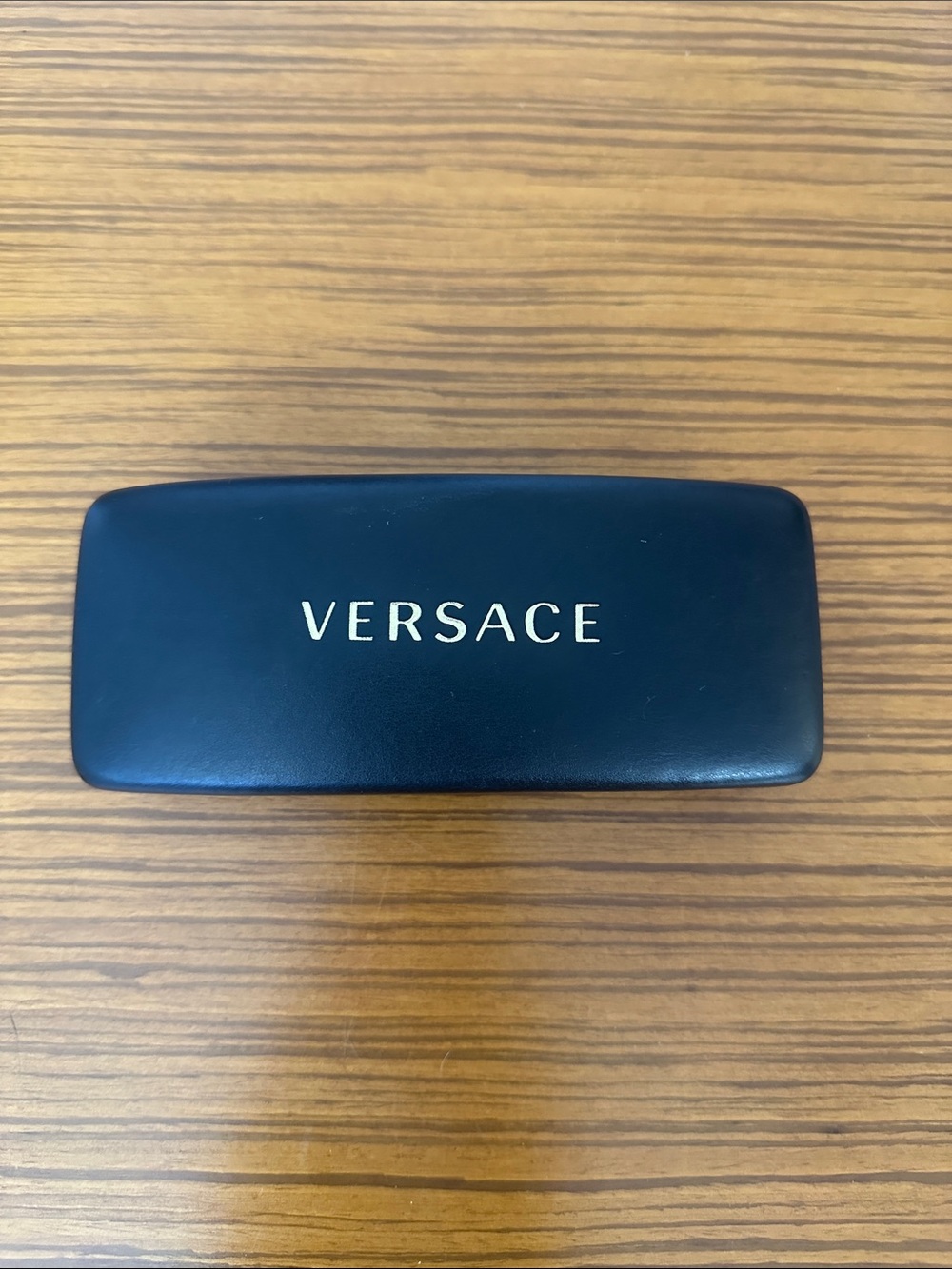 Versace Black and Gold Logo glasses case